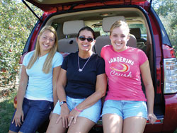 From left, Roncalli High School senior Katie Carson, her mother, Terese, and older sister, Ali, relied on each other during Terese Carson’s battle with breast cancer. Ali, a sophomore at Purdue University, said it was hard to leave her family, including her father, Steve, during that difficult time. (Submitted photo)