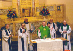 Bishop Christopher J. Coyne, apostolic administrator, was the principal celebrant during the Oct. 27 Mass at St. Joseph University Church in Terre Haute marking the parish’s 175th anniversary. (Submitted photo)