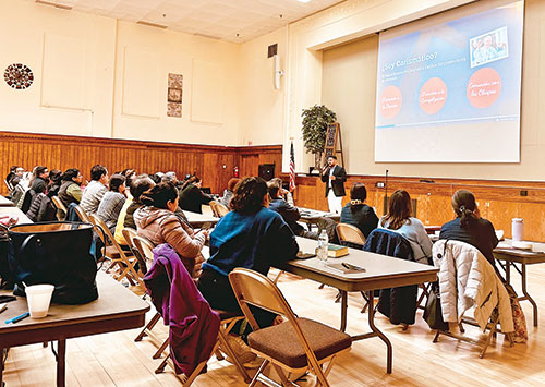 Felix Navarrete, archdiocesan coordinator of Hispanic Ministry, leads the first session of a training program for leaders of Catholic Charismatic Renewal on March 23 at the Archbishop Edward T. O’Meara Catholic Center in Indianapolis. (Submitted photo)